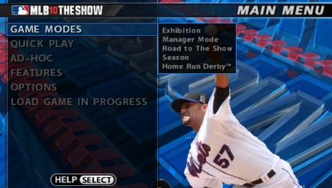 MLB 10 The Show title screen for PSP
